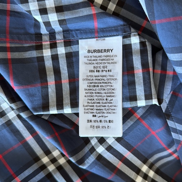 Burberry Blue Check Button-down Shirt Size M - Picture 6 of 6